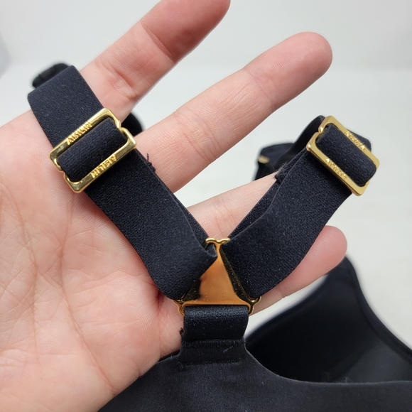 Aisilin 34D Racer Back Front Closure Underwire Black Womens Bra - Picture 4 of 9